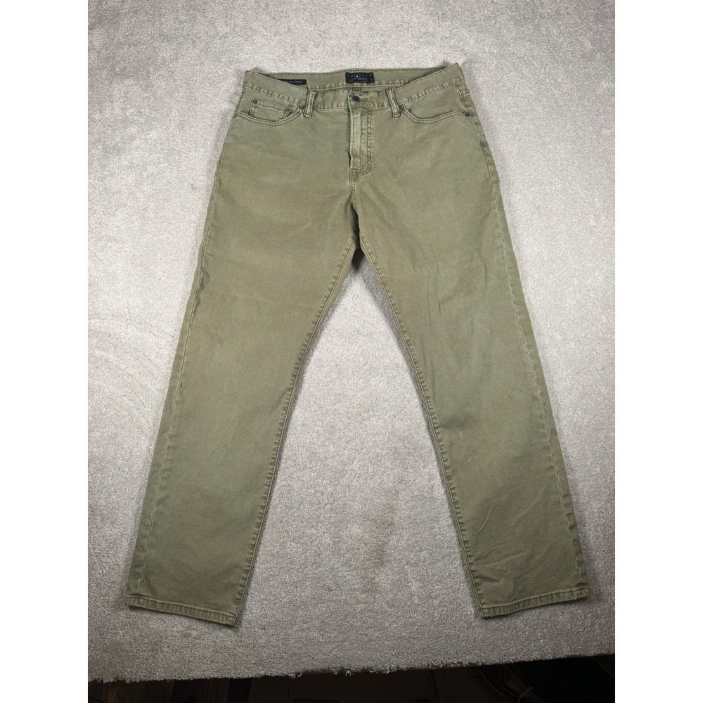 Lucky Brand 221 Original Straight Pants Mens 36x32 Olive‎ Green Casual Stretch - Picture 2 of 12